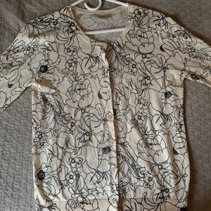 Black and off white cardigan